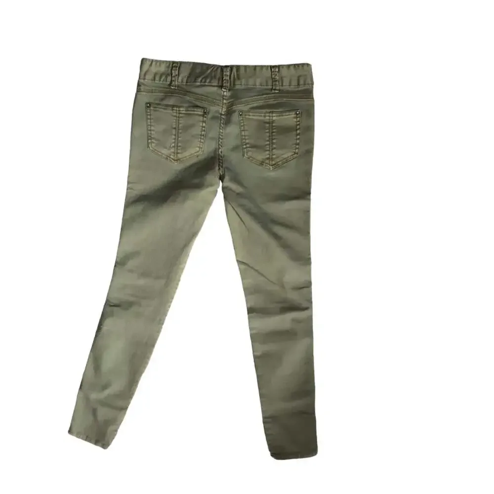 Free people woman's size 28 green skinny jeans ankle basic fall